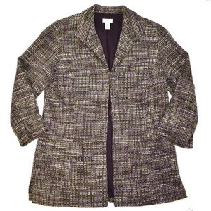 Chico's 1 Tweed Jacket Long Purple